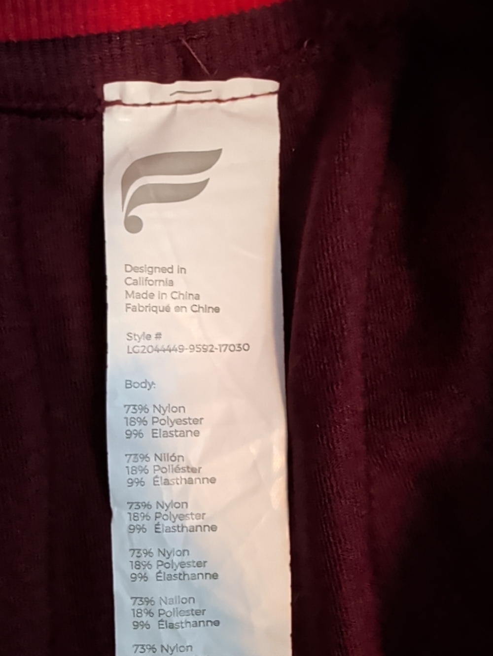 Fabletics High-Waist Burgundy & Cherry Red 7/8 Seamless Leggings - Size Small - Picture 6 of 7